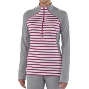 Patagonia Capilene 3 Mid-weight Pullover  In Red Blue Stripe